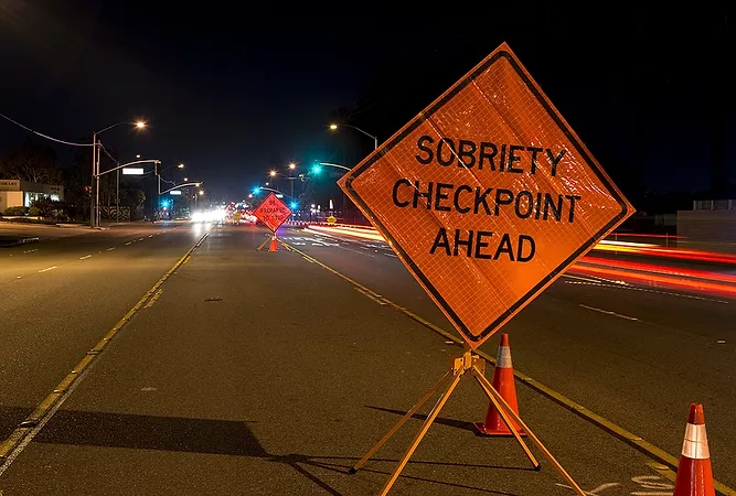 Sobriety Checkpoint sign representing defenses against DUI Charges